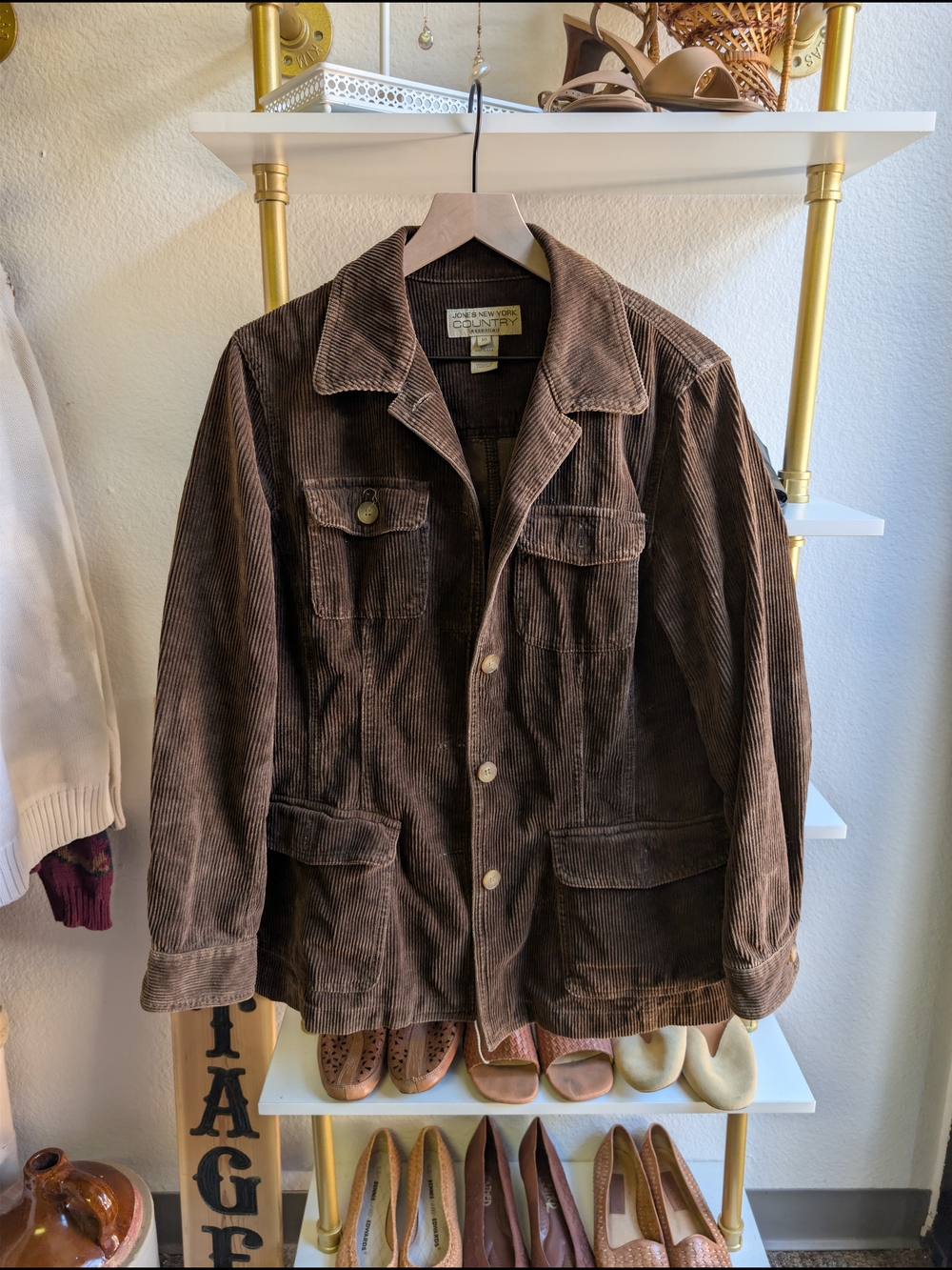 Jones New York Brown Corduroy Barn Field Jacket 10